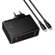 Зарядное устройство Hoco N85 Vigoroso 3xUSB Type-C + USB-A 100 Вт PD/QC с кабелем Type-C — Type-C Черный (N85) - изображение 4