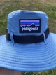 Панама с принтом Patagonia цвета синяя сталь на объем головы 56-58 см, повседневная панама с шейным шнурком - изображение 5