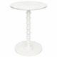 Журнальний столик круглий приставний МДФ 50*35 см на фігурній ніжці, білий - зображення 1