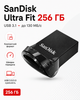 Флеш-накопичувач SanDisk Ultra Fit USB 3.1 256 ГБ, до 130 МБ/с, чорний - изображение 1