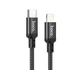 Кабель для швидкого заряджання iPhone Type-C — Lightning HOCO X14 тканинний шнур 1 м Чорний, дріт для айфона - зображення 2