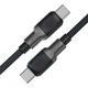 Кабель ACEFAST C10-03 Type-C to Type-C 3A, 60W, 1.2m, silicone, zinc connectors, Black - изображение 3