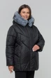 Зимова жіноча куртка великого розміру UF-Fashion LR-34-мех 56 чорний - зображення 3