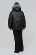 Зимова жіноча куртка великого розміру UF-Fashion LR-34-мех 56 чорний - зображення 4