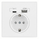 Настенная розетка с разъёмом Type-C и USB-портом зарядки WP-1 Pearl 3 разъёма (JDT-0850579) - изображение 1