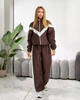 Жіночий костюм з контрастними вставками (кофта+штани) Uaclothes M-L Коричневий (like39305-197421375) - зображення 3