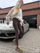 Лосины со штрипками для спорта и повседневного стиля S/M коричневый - изображение 1