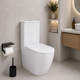 Унітаз підлоговий Qtap Robin New Ultra Quiet безобідковий із сидінням Soft-close WHITE QT13226083AW - зображення 1