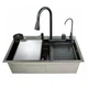 Кухонна мийка багатофункціональна Zerix ZH7546-SET-06 Micro Decor Graphite з вбудованим змішувачем з нерж.сталі - зображення 2