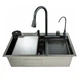 Кухонна мийка багатофункціональна Zerix ZH7546-SET-07 DECOR NANO-BLACK з вбудованим змішувачем - зображення 2