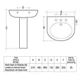 Комплект умывальник с ножкой RAK Ceramics Cynthia Wash Basin (57 см) Голубой - изображение 3