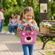 Дитяча пухнаста сумочка з штучного хутра для дівчинки, малинова - зображення 2