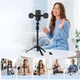 Селфи-штатив AI-автослежением за лицом и телом, поворотом на 360°, наклоном на 270°, управлением жестами и Bluetooth-пульт Quick Shoot (Q13MT) Black - изображение 7