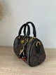 Жіноча коричнева сумка Coach Rowan Satchel з монограмою та брелоком-вишнею, сумка Коач через плече Коач ART161 - зображення 3