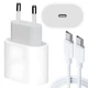 Мережевий зарядний пристрій Power Delivery 20W USB-C з кабелем Type-C to Type-C 1 м White для iPhone 15 / 16 / Pro Max, iPad, Samsung - зображення 1