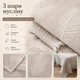 Муслиновый плед-покрывало Mallory Home 3-слойный двусторонний 210×250 см бежевый листья - изображение 3