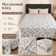 Муслиновый плед-покрывало Mallory Home 3-слойный двусторонний 200×230 см темно-серый листья - изображение 1