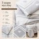 Муслиновый плед-покрывало Mallory Home 3-слойный двусторонний 200×230 см светло-серый сердце - изображение 3