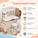 Дитяча парта-трансформер зі стільцем і полицями Регульований навчальний столик за висотою Комплект меблів для малювання та творчості - зображення 3