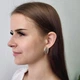 Срібні сережки Ажур з Білими каменями срібло 925 проби Чорнене із золотою пластиною 235с 5.88г - зображення 7