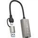 Адаптер USB-C + USB A to RJ45 Ethernet 100Mbps XO (HUB018.black) - зображення 1