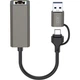 Адаптер USB-C + USB A to RJ45 Ethernet 100Mbps XO (HUB018.black) - зображення 3