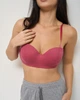 Бавовняний бюстгальтер Nicoletta фуксія у рубчик без Push-up 85B (80574) - зображення 3