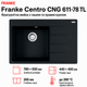 Мийка кухонна з крилом Franke Centro CNG 611-78 TL прямокутна фраграніт 780 x 500 мм Onyx (114.0630.479) - зображення 1