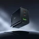 Зарядне HOCO GaN N75 2xType-C 1xUSB PD65W чорне - изображение 5