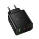 Зарядне HOCO GaN N75 2xType-C 1xUSB PD65W чорне - изображение 7