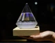 Барометр Штормгласс Кристал Призма великий 14,5 х 11,5 см Storm glass на дерев'яній підставці з Led підсвічуванням від USB акумулятор - зображення 6