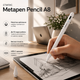 Стилус для Apple iPad Metapen Pencil A8 білий бездротовий активний ручка для планшета з магнітним кріпленням - зображення 1