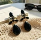 Жіночі сережки "Ануш" 4.3 см jewelry чорні - зображення 2