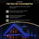 Гірлянда Бахрома вулична 36 м 600 LED IP44 з режимом Flash, Світлодіодна новорічна гірлянда зі 121 підвісною ниткою на чорному проводі від мережі для фасаду, балкона, вікон та альтанки, Синій - зображення 4