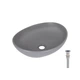 Раковина накладная Qtap Dove 415x340x140 мм, Stone grey, овальная, с донным клапаном QTDOV188SG49783 - изображение 1