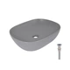 Раковина накладная Qtap Aquarius 470x380x120 мм, Stone grey, прямоугольная, с донным клапаном QTAQA188SG49780 - изображение 1