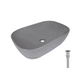 Раковина накладная Qtap Robin 600x390x150 мм, Stone grey, прямоугольная, с донным клапаном QTROB188SG49786 - изображение 1