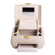 Скринька органайзер для прикрас із екошкіри 3 яруси із защіпкою та дзеркалом 24х17х18 см корпус МДФ внутрішнє покриття велюр бежева для каблучок сережок ланцюжків браслетів - зображення 9