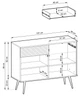 Комод Perfect Home Оро/Oro KSZ107 MDF 2-дверний з 2 ящиками та золотими ніжками Бежевий - зображення 3