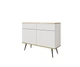 Комод Perfect Home Оро/Oro KSZ107 MDF 2-дверний з 2 ящиками та чорними ніжками Білий - зображення 3