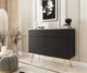 Комод Perfect Home Оро/Oro KSZ107 MDF 2-дверний з 2 ящиками та золотими ніжками Чорний - зображення 1