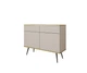 Комод Perfect Home Оро/Oro KSZ107 MDF 2-дверний з 2 ящиками та чорними ніжками Бежевий - зображення 4