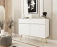Комод Perfect Home Оро / Oro KSZ107 MDF 2-дверный с 2 ящиками и золотыми ножками Белый - изображение 1