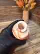 Гипсовая ваза для сухоцветов 5х7 см (красное дерево мрамор) - изображение 2