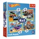 Набір пазлів 4 в 1 Trefl HotWheels 35, 48, 54, 70 ел ,34627 - зображення 1