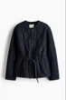 Женская утепленная куртка H&M из стеганного денима Oversize dark denim blue\синий деним S , арт.1322243002 - изображение 1