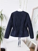 Женская утепленная куртка H&M из стеганного денима Oversize dark denim blue\синий деним S , арт.1322243002 - изображение 6