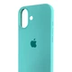 Чохол Silicone Case для Apple iPhone 16 бірюзовий (софт-тач, мікрофібра всередині) - зображення 4