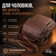 Мужская вместительная барсетка 23×19×6, качественная из натуральной кожи, коричневая через плечо Qvant (337к) - Коричневая - изображение 3