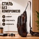 Мужская оригинальная сумка / Через плечо из гладкой кожи на два отделения 32×18×5 коричневого цвета Qvant (330к) - Коричневая - изображение 4